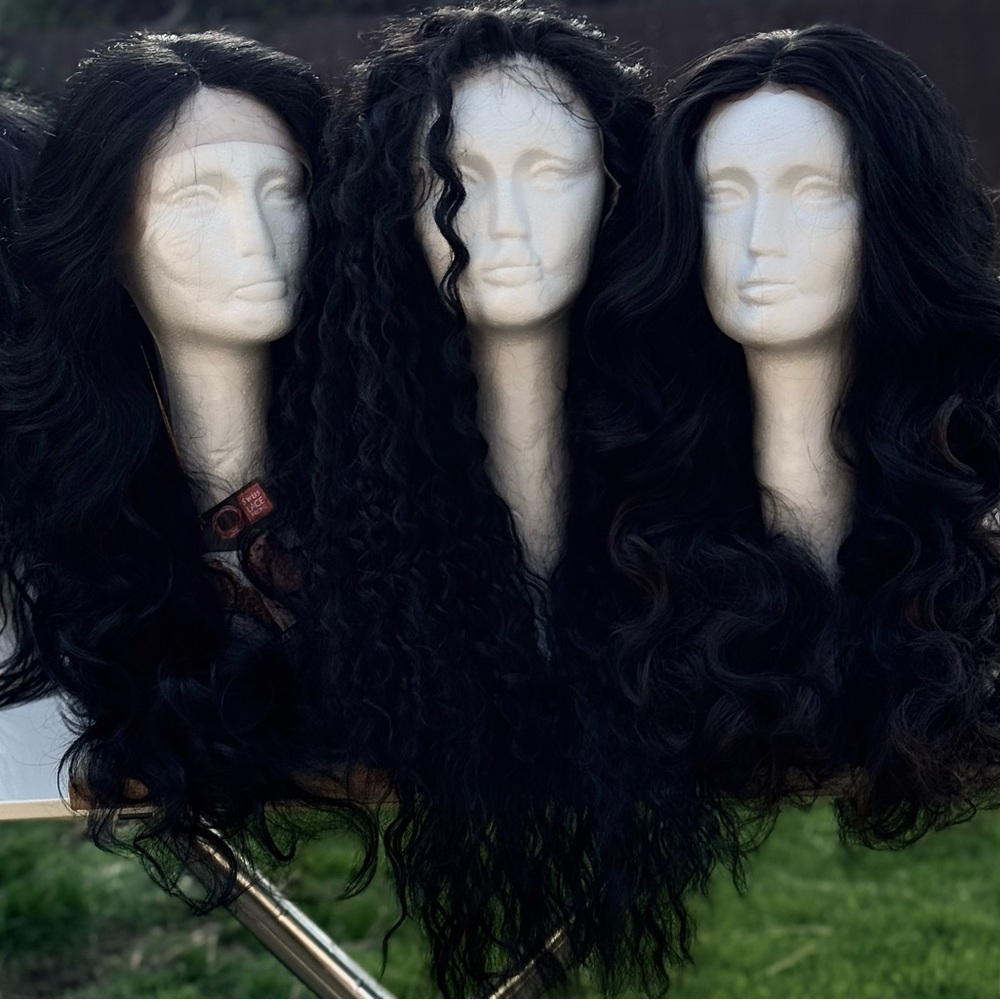 Women's Wig Lot- Long Dark Natural Wave & Curly Styles - Picture 2 of 14